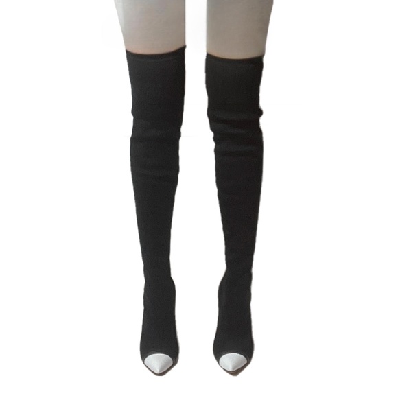 Givenchy fabric high boots 37,5 Perfect New Condition. Heels 4,5 inch - Picture 1 of 9